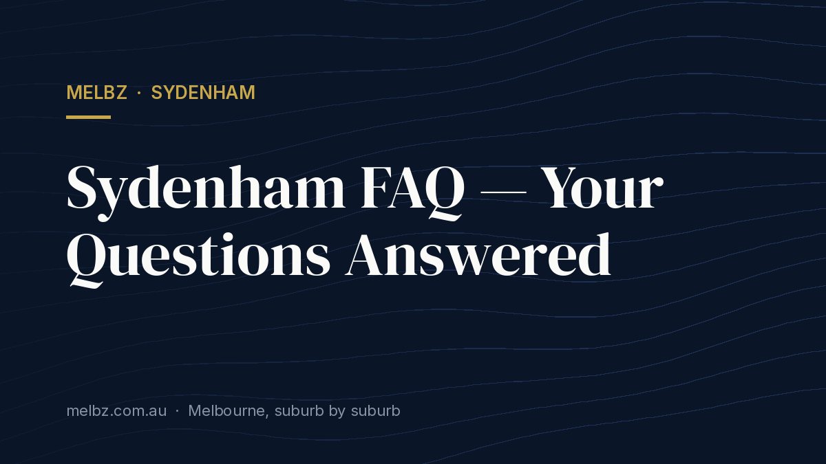 Title card: Sydenham FAQ — Your Questions Answered