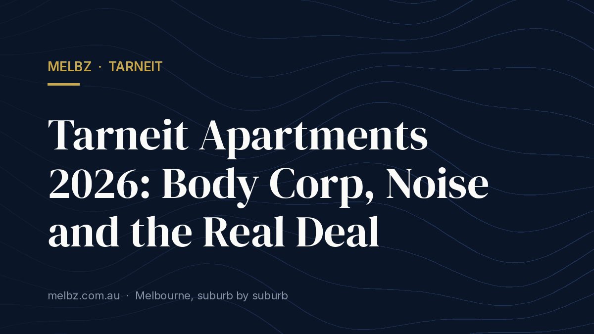 Title card: Tarneit Apartments 2026: Body Corp, Noise and the Real Deal