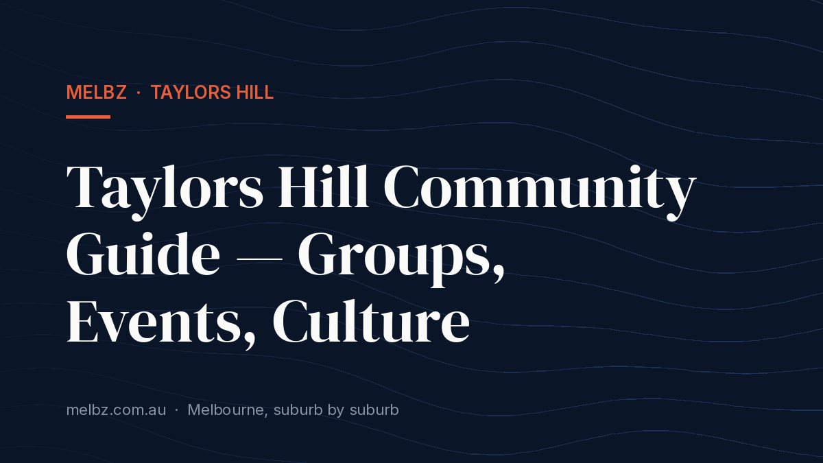 Title card: Taylors Hill Community Guide — Groups, Events, Culture