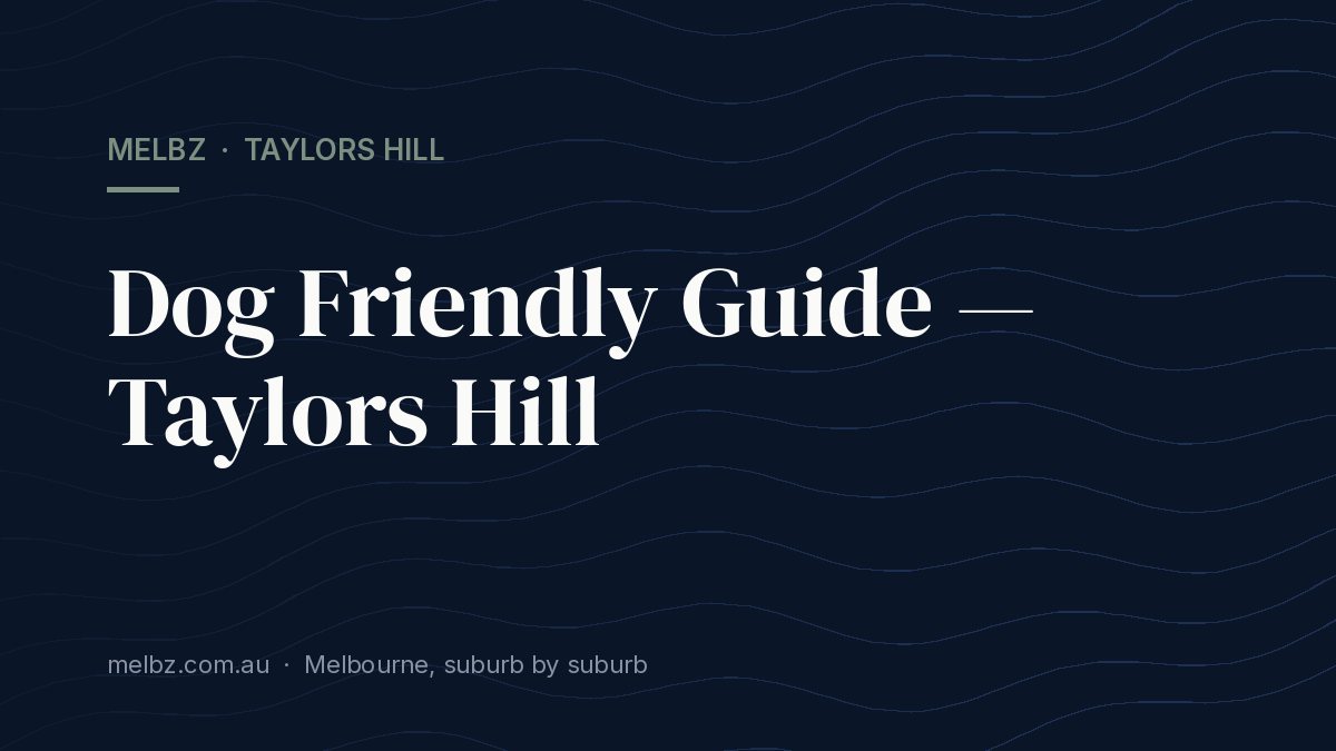 Title card: Dog Friendly Guide — Taylors Hill