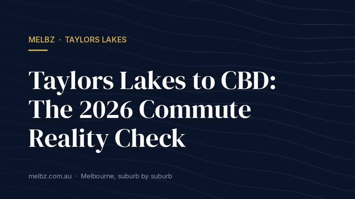 Title card: Taylors Lakes to CBD: The 2026 Commute Reality Check