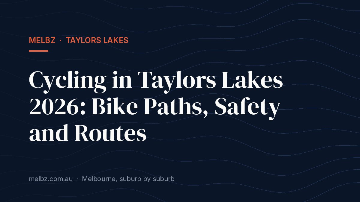 Title card: Cycling in Taylors Lakes 2026: Bike Paths, Safety and Routes