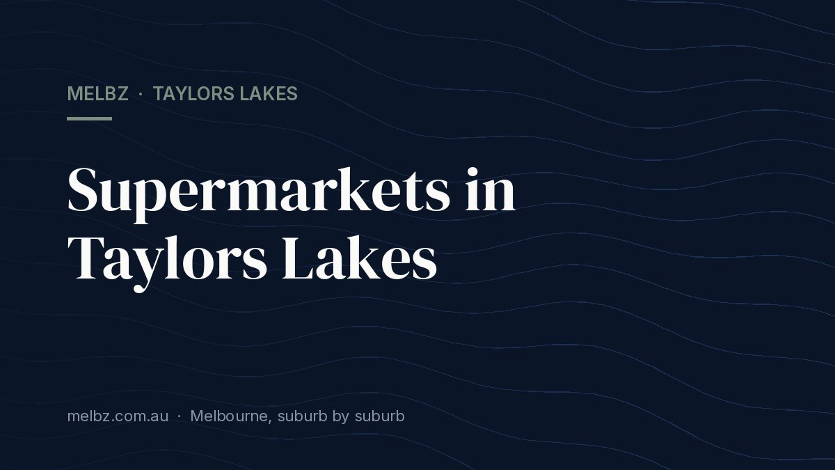 Title card: Supermarkets in Taylors Lakes