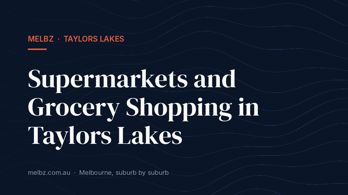 Title card: Supermarkets and Grocery Shopping in Taylors Lakes