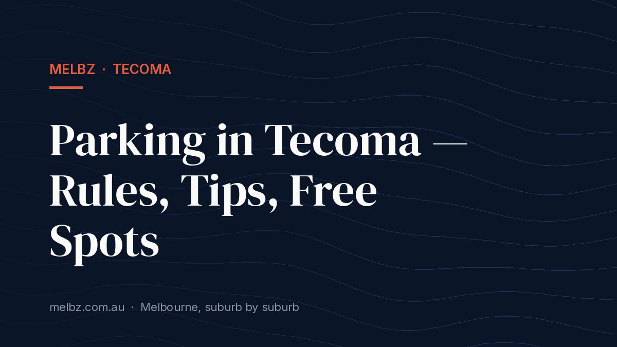 Title card: Parking in Tecoma — Rules, Tips, Free Spots