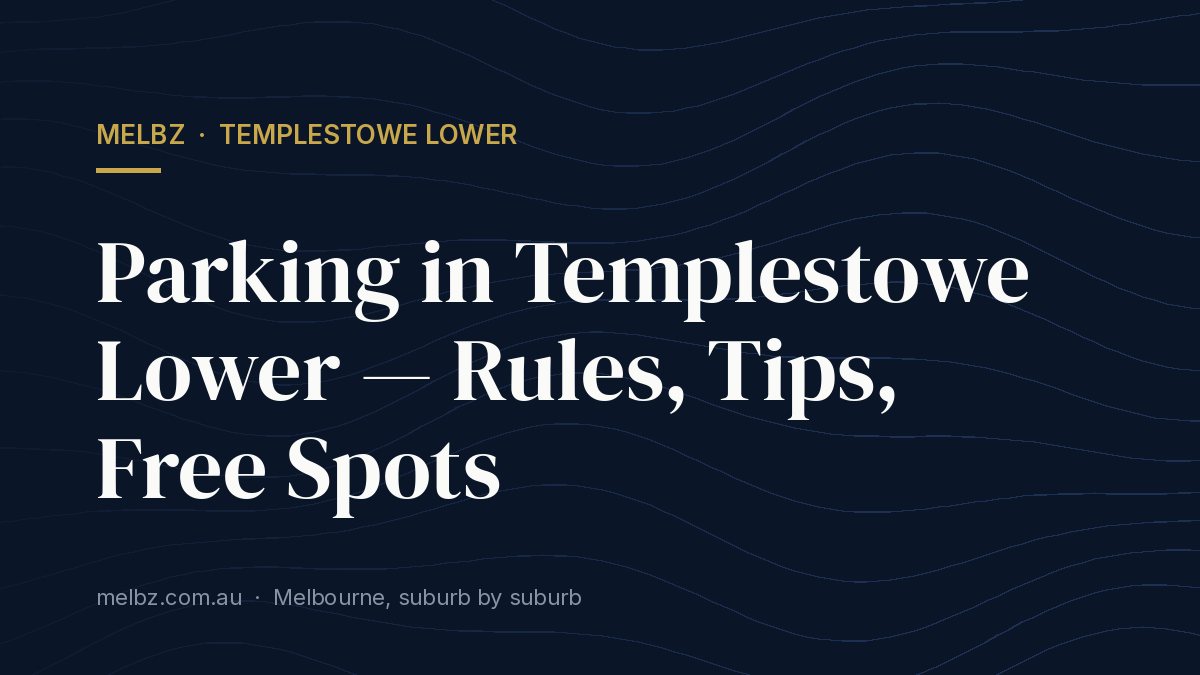 Title card: Parking in Templestowe Lower — Rules, Tips, Free Spots