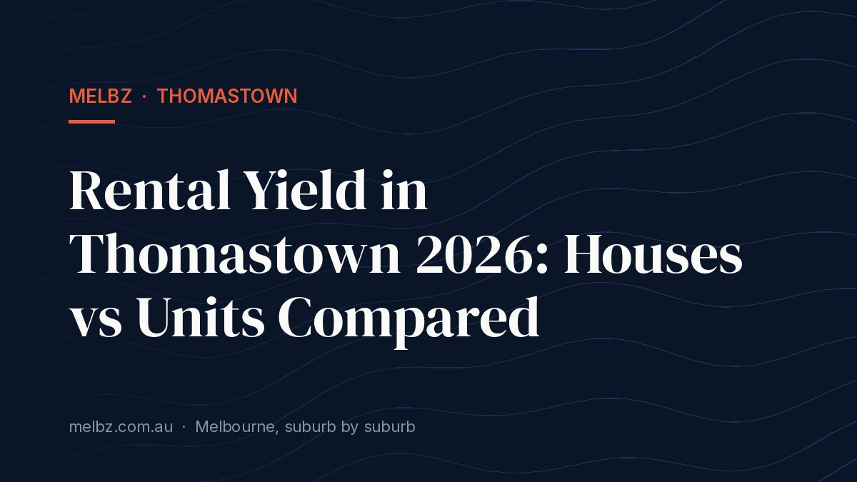 Title card: Rental Yield in Thomastown 2026: Houses vs Units Compared