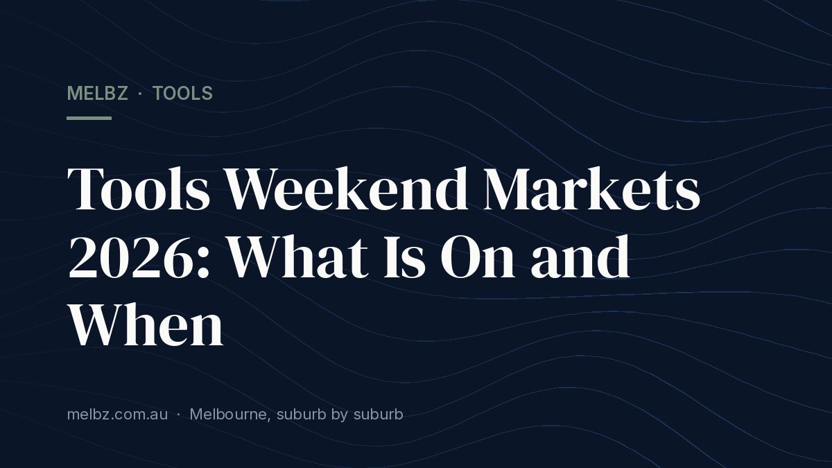 Title card: Tools Weekend Markets 2026: What Is On and When