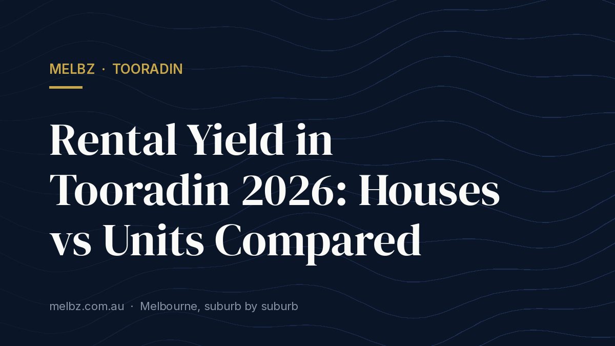 Title card: Rental Yield in Tooradin 2026: Houses vs Units Compared
