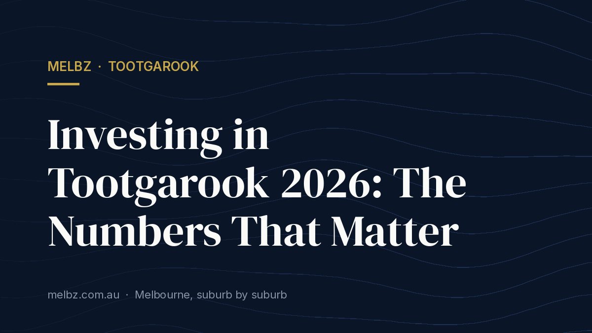 Title card: Investing in Tootgarook 2026: The Numbers That Matter