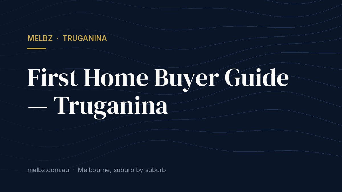 Title card: First Home Buyer Guide — Truganina