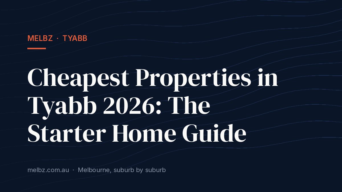 Title card: Cheapest Properties in Tyabb 2026: The Starter Home Guide