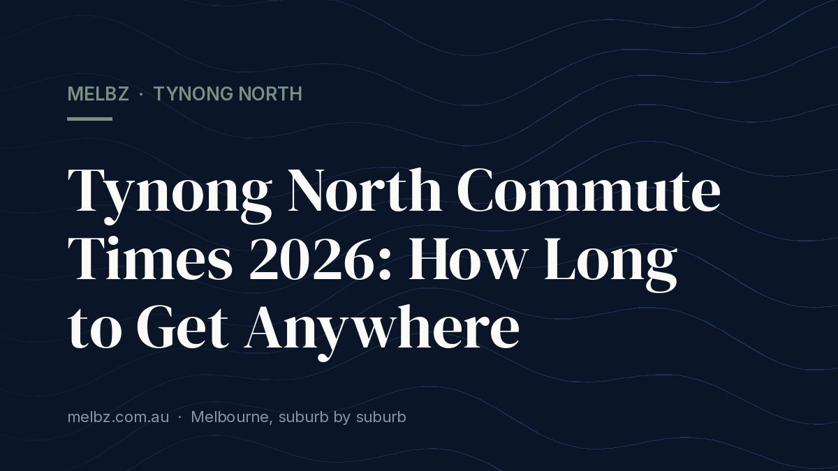 Title card: Tynong North Commute Times 2026: How Long to Get Anywhere