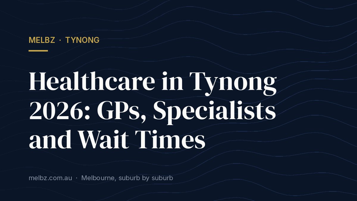 Title card: Healthcare in Tynong 2026: GPs, Specialists and Wait Times