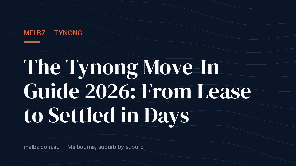 Title card: The Tynong Move-In Guide 2026: From Lease to Settled in Days