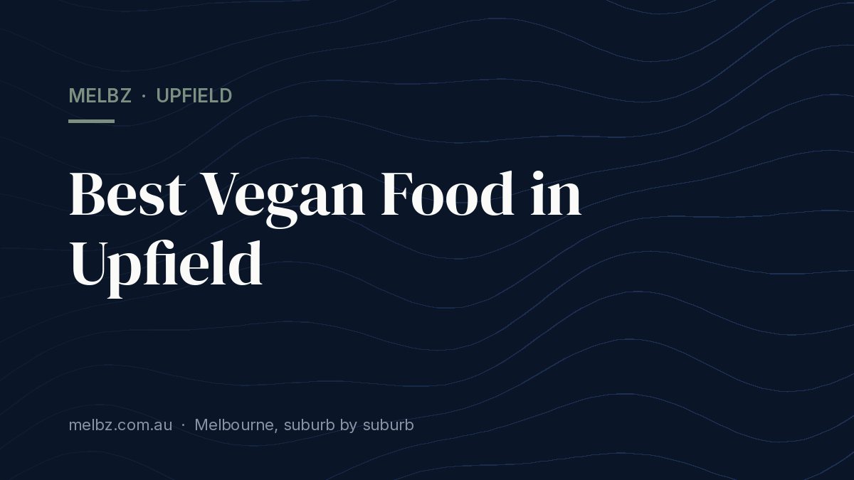 Title card: Best Vegan Food in Upfield