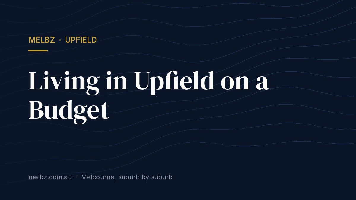 Title card: Living in Upfield on a Budget