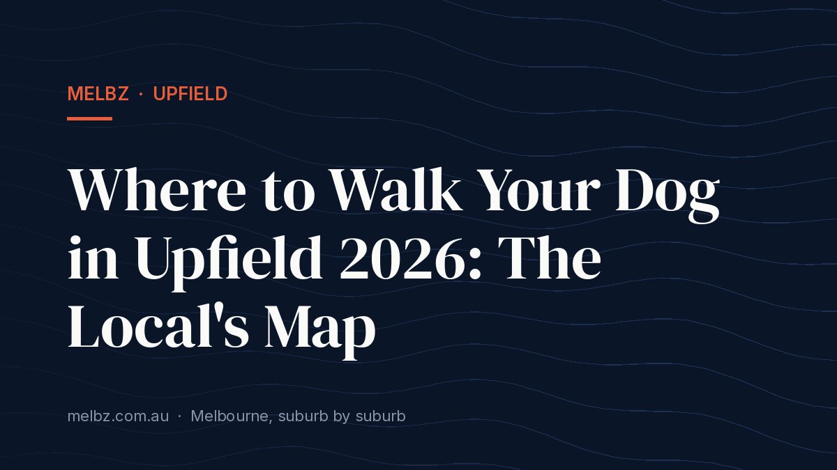 Title card: Where to Walk Your Dog in Upfield 2026: The Local's Map