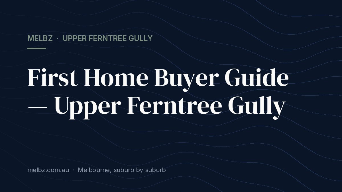 Title card: First Home Buyer Guide — Upper Ferntree Gully