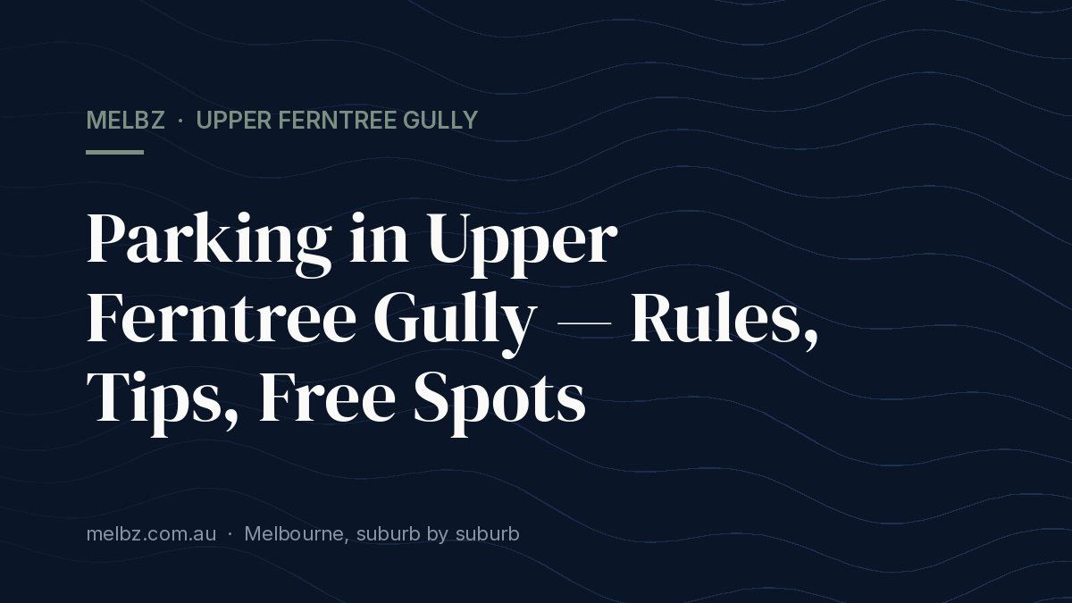 Title card: Parking in Upper Ferntree Gully — Rules, Tips, Free Spots