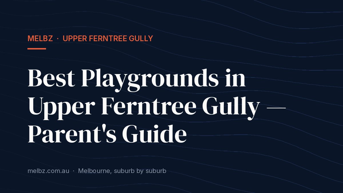 Title card: Best Playgrounds in Upper Ferntree Gully — Parent's Guide