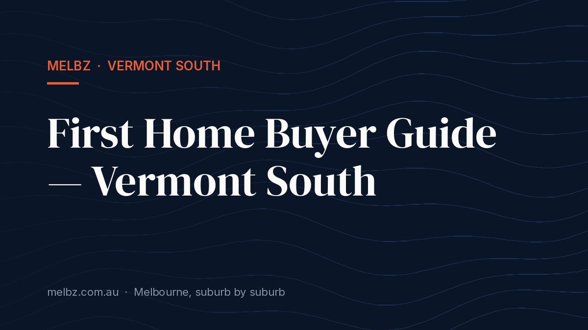 Title card: First Home Buyer Guide — Vermont South