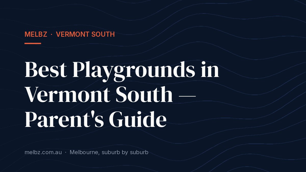Title card: Best Playgrounds in Vermont South — Parent's Guide