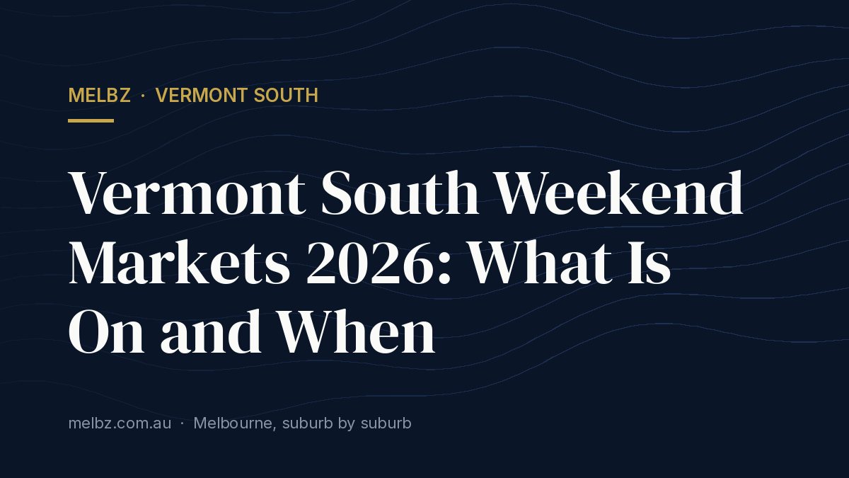 Title card: Vermont South Weekend Markets 2026: What Is On and When