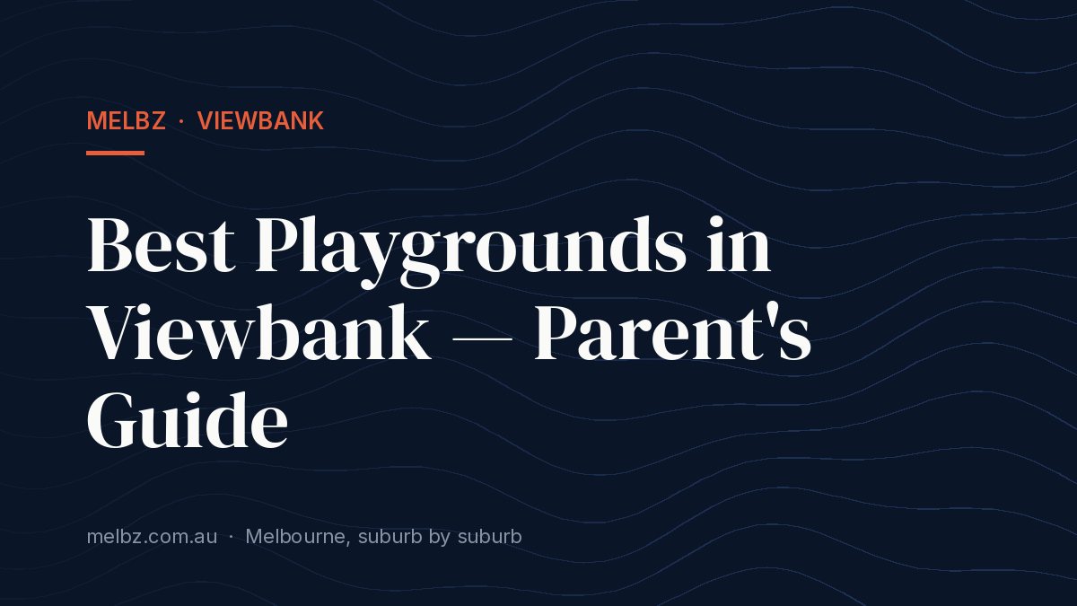 Title card: Best Playgrounds in Viewbank — Parent's Guide