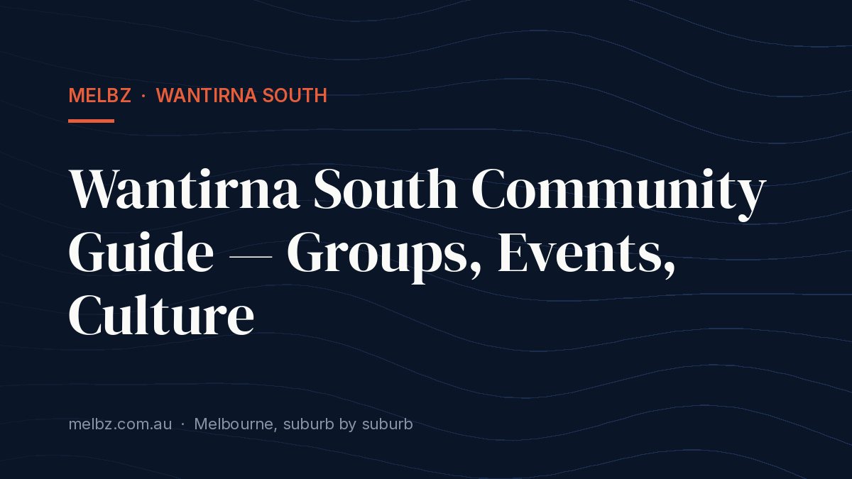 Title card: Wantirna South Community Guide — Groups, Events, Culture