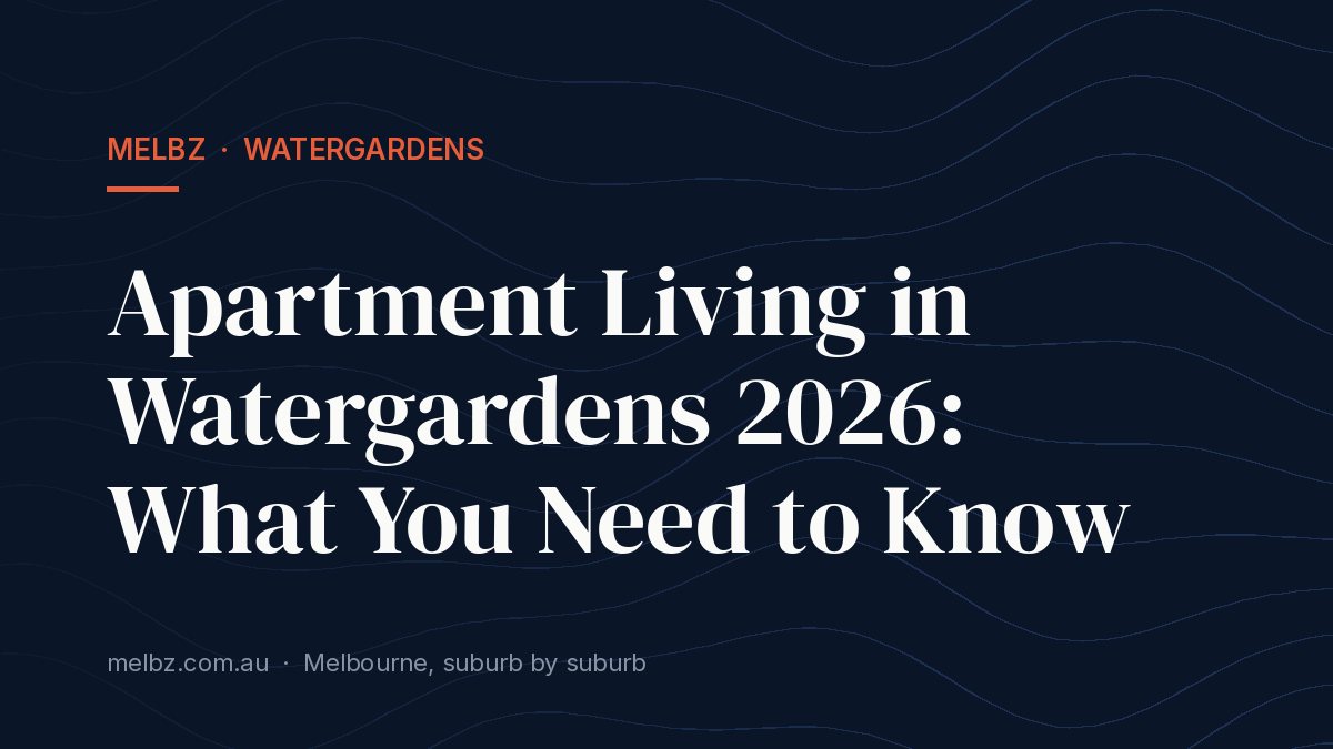 Title card: Apartment Living in Watergardens 2026: What You Need to Know