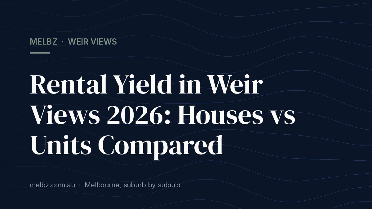 Title card: Rental Yield in Weir Views 2026: Houses vs Units Compared