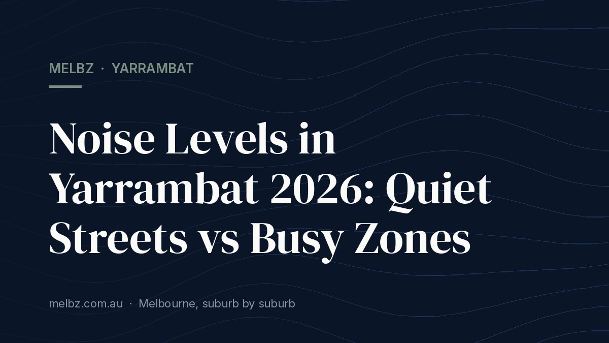 Title card: Noise Levels in Yarrambat 2026: Quiet Streets vs Busy Zones