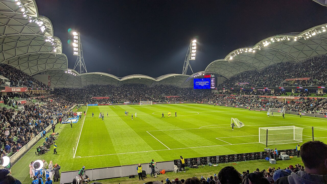 Floodlit stadium during the A-League Grand Final