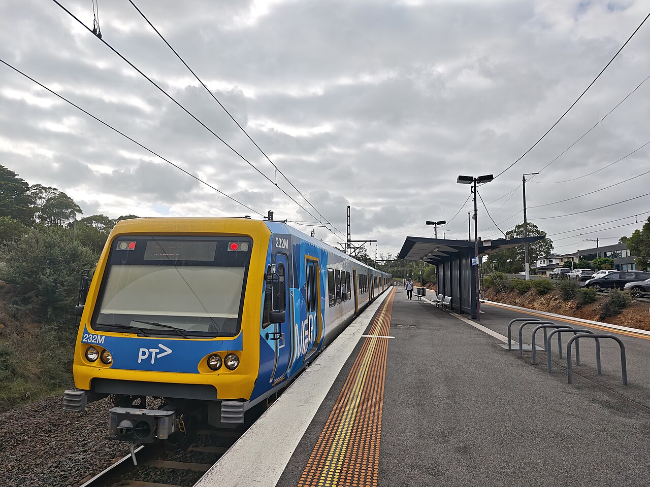 Suburban train at the platform at Jordanville