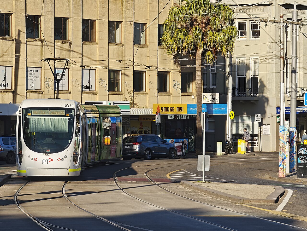 Tram 5111 at Luna Park on The Esplanade