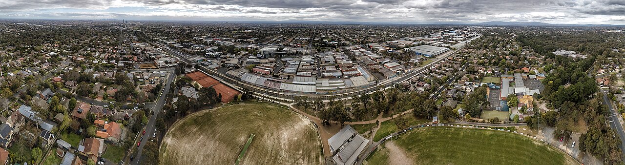 Aerial panorama of Blackburn, Victoria