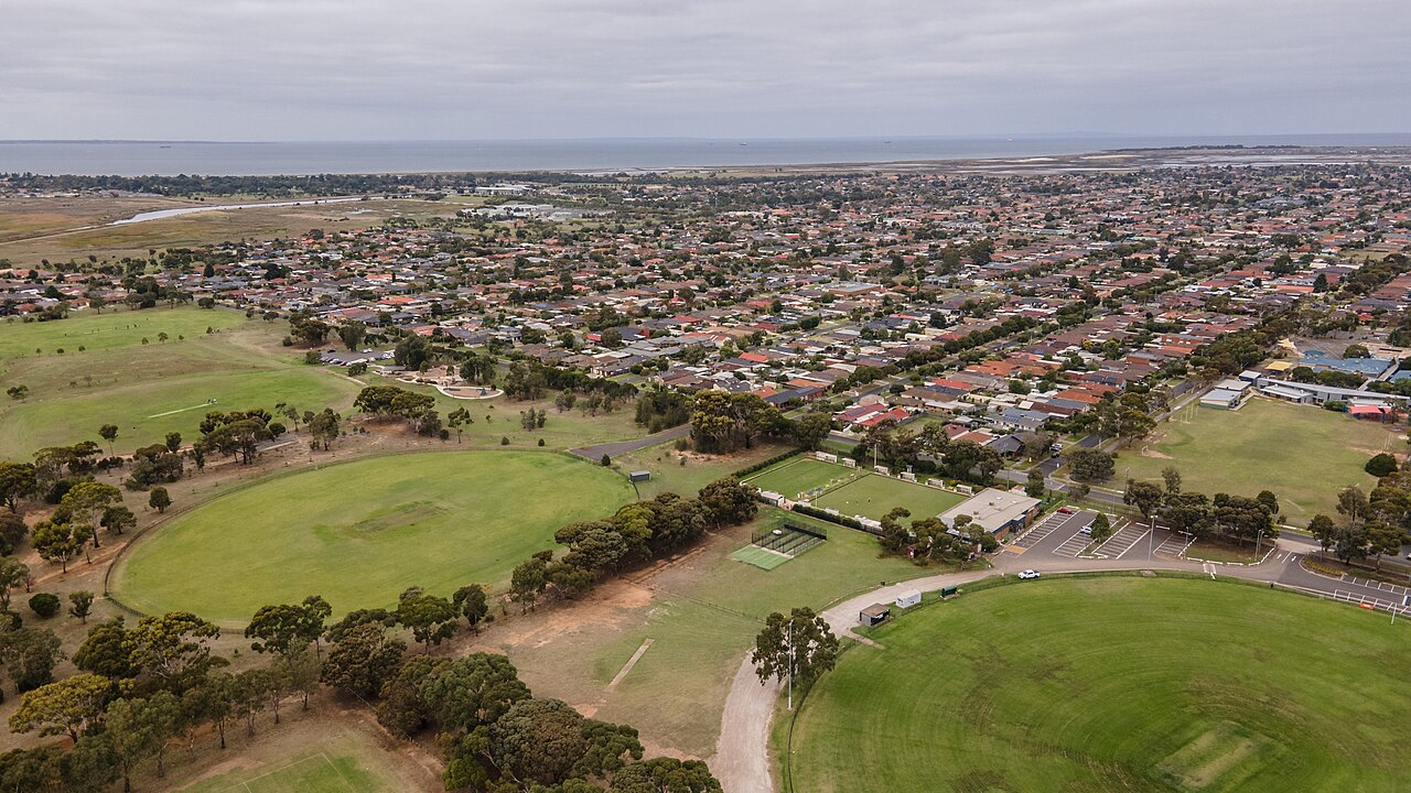 Aerial view of Altona Meadows from AB Shaw Reserve