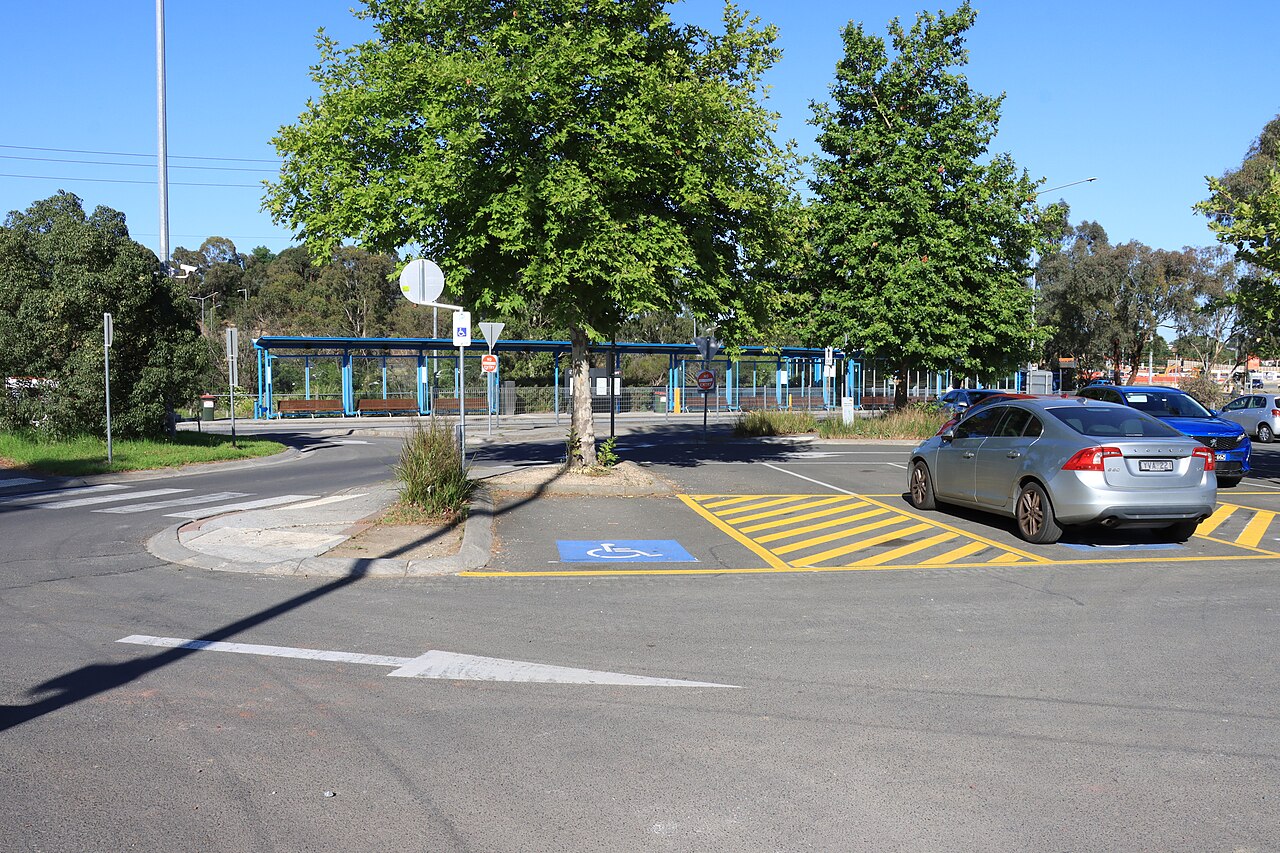 Bus platform looking south from the car park
