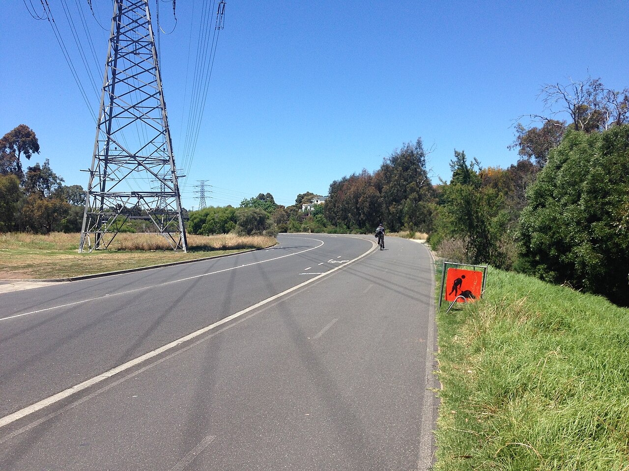 Capital City Trail at Burnley beside power lines