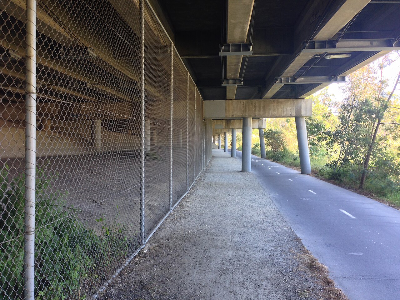 Capital City Trail path running under CityLink
