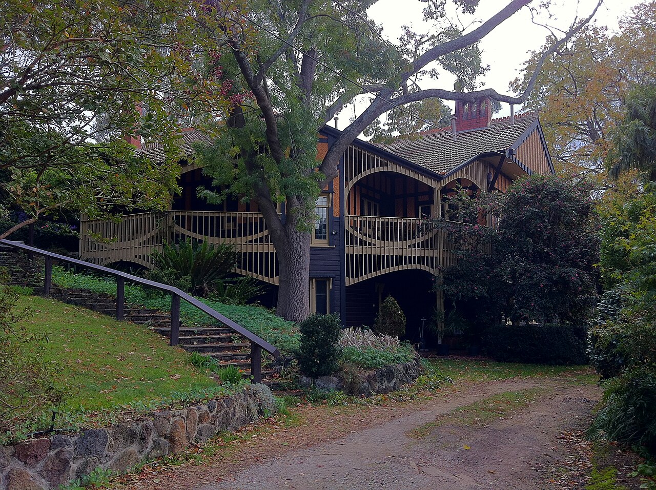 Chadwick house among trees in Eaglemont