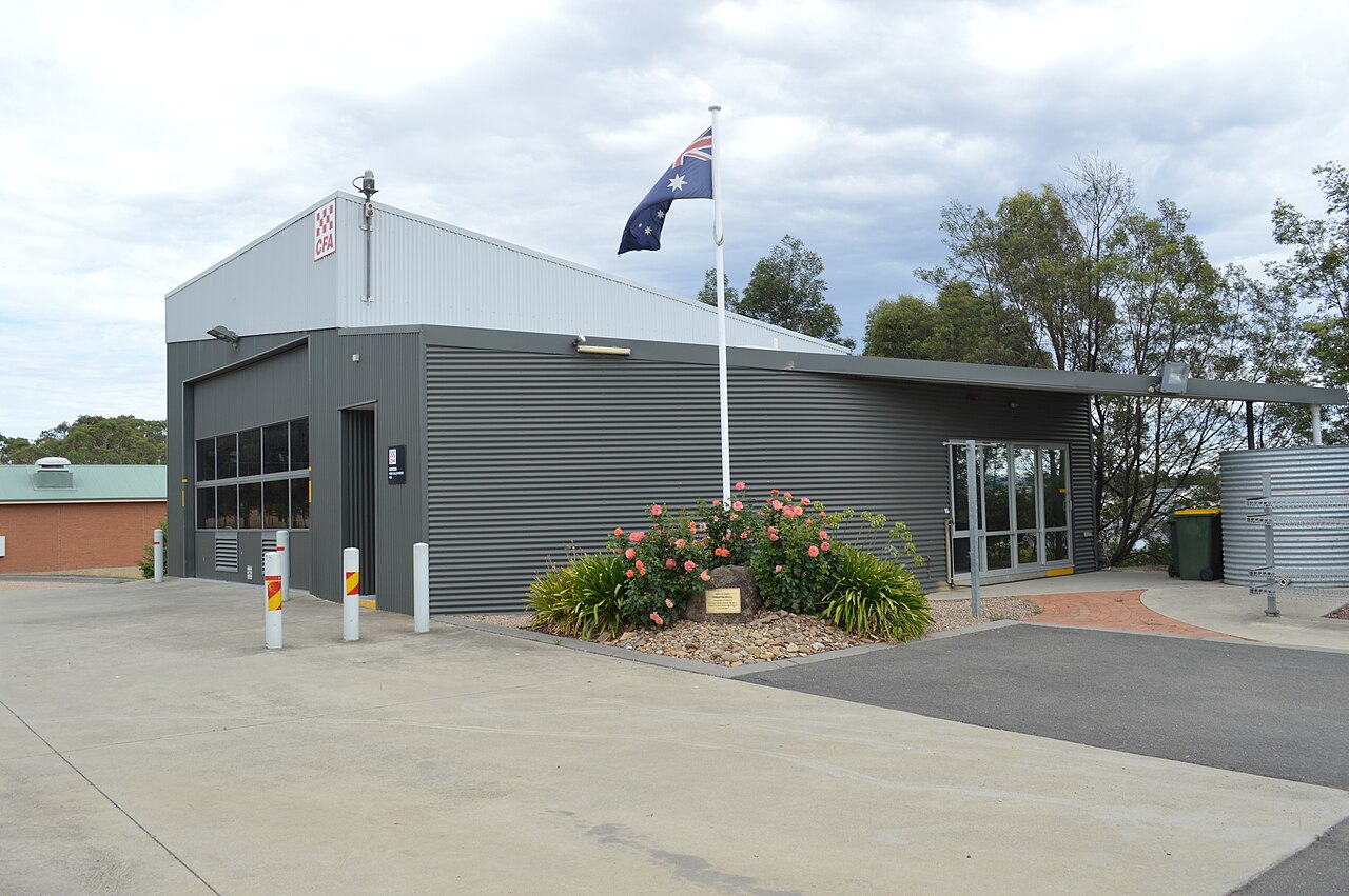 Doreen Fire Station building with flagpole