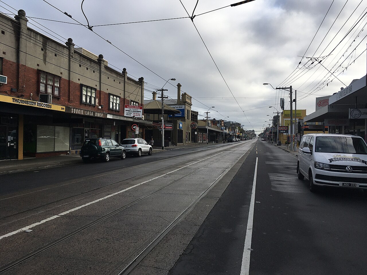 Empty High Street shops on a Sunday morning