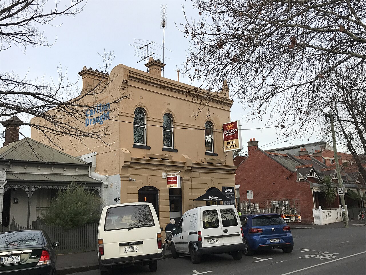 Fitzroy Rose Hotel on a street corner