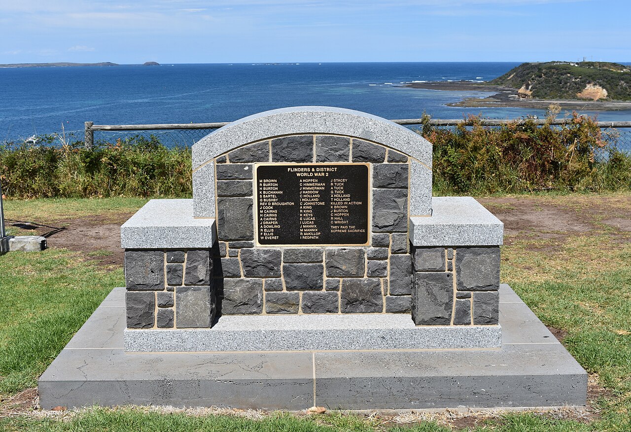 Flinders World War II Memorial on the clifftop