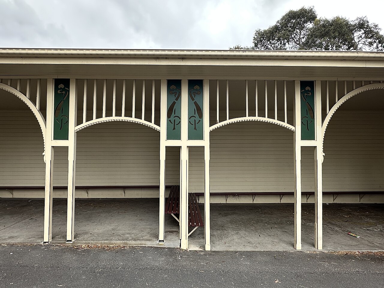 Historic timber shelter shed at Glenferrie Primary School