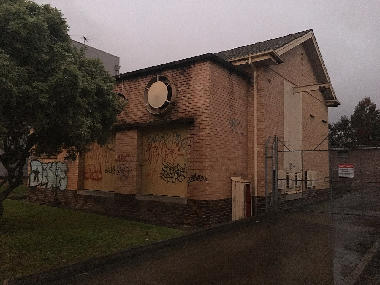 Heritage brick tram substation building