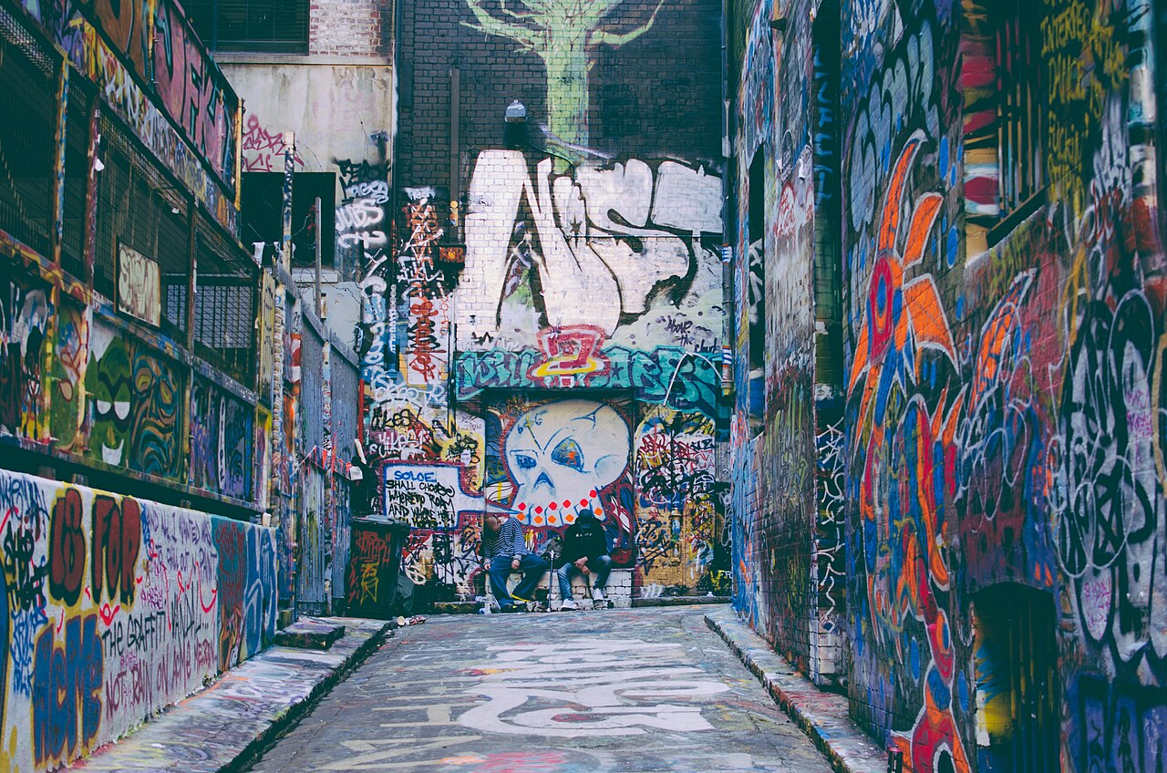 Graffiti-covered Hosier Lane