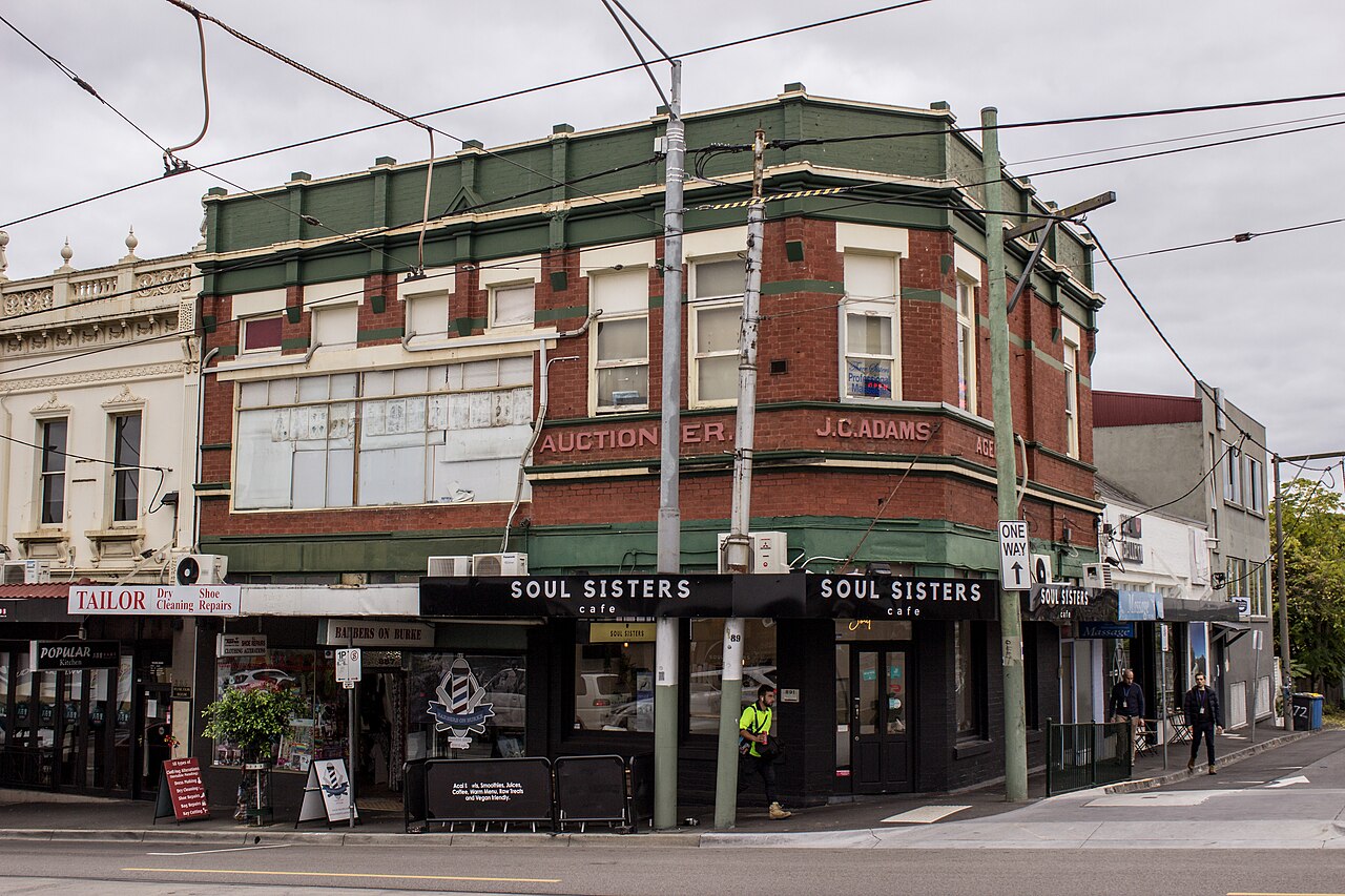 Victorian-era J.C. Adams Auctioneer building on Burke Road